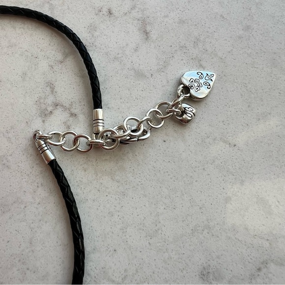 Brighton Gold Silver Flower Crystal Cord Necklace - Picture 7 of 7